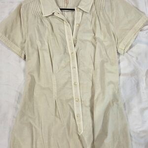 FP Movement by Free People Cream Short-Sleeve Button Romper